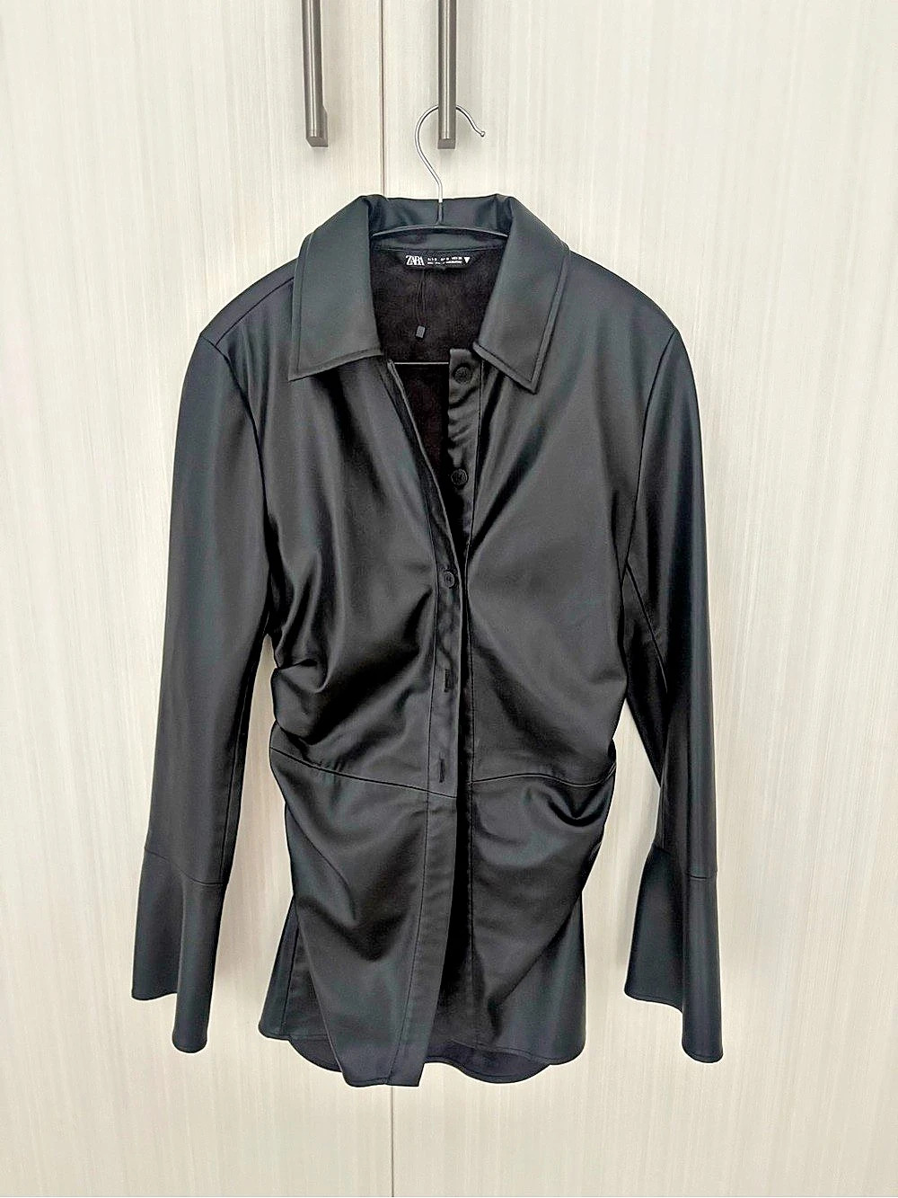 Zara Women's Black Faux Leather Jacket Like New size M